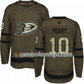 Camisola Anaheim Ducks Corey Perry 10 Adidas 2017-2018 Camo Verde Authentic - Homem